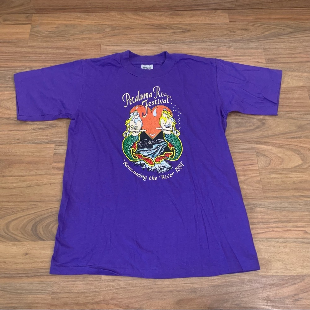 Vintage 90s Petaluma River Festival Single Stitch Tee Adult Large Made in USA